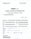 Demande de copie certifiée de carte nationale d'identité